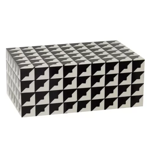 Decorative Box, Alberte, Black & White, Large