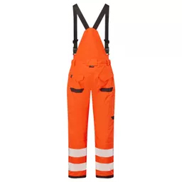 SYS810-ON-System-Hi-Vis-Eco-Orange-Navy-Thermal-Waterproof-Trouser-with-Shoulder-Straps-Back With Segmented Tape.png
