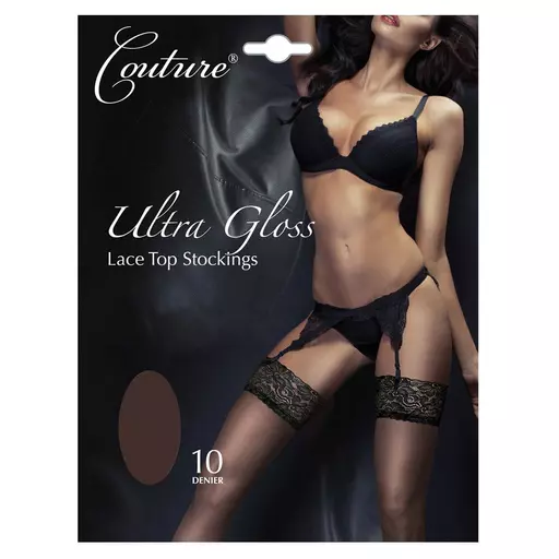 Couture 10 Denier Sexy Nude Ultra Gloss Lace Top Stockings