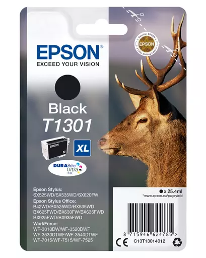 Epson C13T13014012/T1301 Ink cartridge black XL, 945 pages 25,4ml for Epson Stylus SX 525/WF 3500