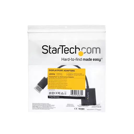 StarTech.com DisplayPort to VGA Adapter - Active DP to VGA Converter - 1080p Video - DP/DP++ Source to VGA Monitor Cable Adapter - DP to VGA Adapter Dongle Digital to Analog - DP 1.2 to VGA