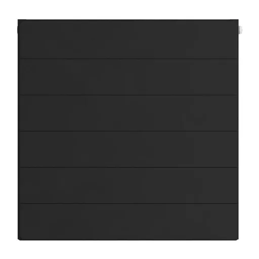 Flat Cover Plate with Lines 600 x 600 Matt Black