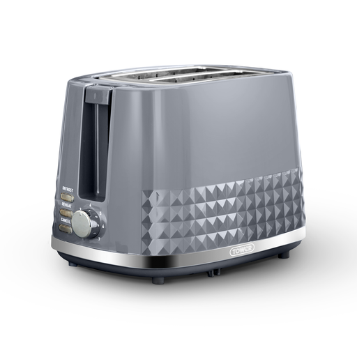 Photos - Toaster Tower Solitaire 2 Slice  Grey T20082GRY 