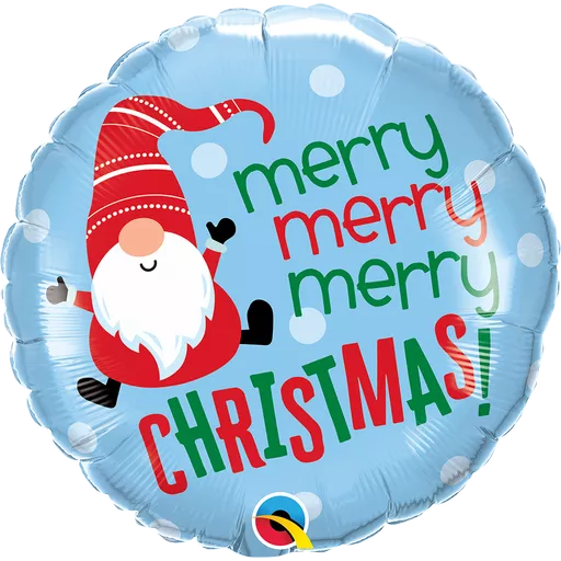 Merry Christmas Gnome Foil Balloon