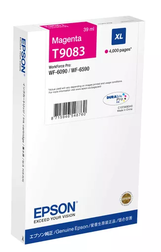 Epson C13T908340/T9083 Ink cartridge magenta XL, 4K pages 39ml for Epson WF 6090