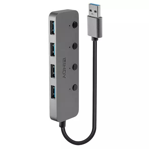 Lindy 4 Port USB 3.0 Hub with On/Off Switches