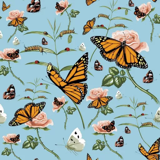 Blue Butterflies Textile