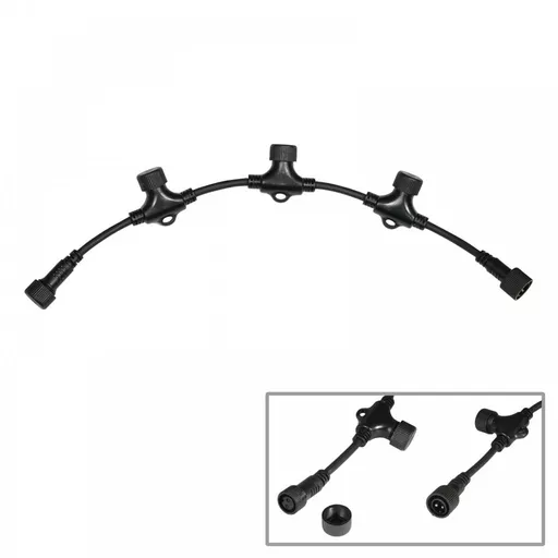 elumen8 String Light Adaptor Cable 1 in 3 Out 0.4m Black
