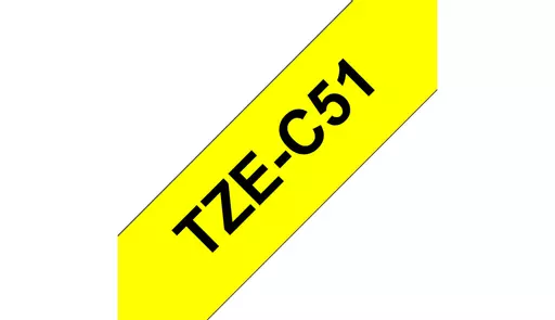 Brother TZE-C51 DirectLabel black on yellow Laminat 24mm x 5m for Brother P-Touch TZ 3.5-24mm/HSE/36mm/6-24mm/6-36mm