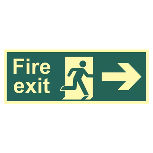 ASEC Photoluminescent Fire Exit Arrow Direction Sign 400mm x 150mm