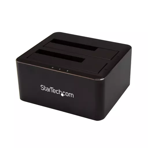 StarTech.com Dual-Bay USB 3.0 to SATA Hard Drive Docking Station, USB Hard Drive Dock, External 2.5/3.5" SATA I/II/III SSD/HDD Docking Station, Hot-Swap Hard Drive Bays, Top-Loading