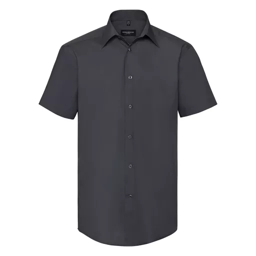 Men's Short Sleeve Polycotton Easy Care Tailored Poplin Shirt