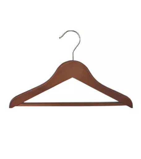 Walnut Kids Hanger with Trouser Bar - No Notches - 300mm - Pack of 5