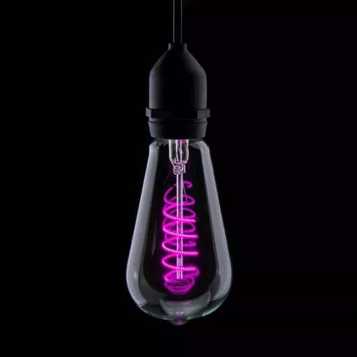 Prolite 4W Dimmable LED ST64 Spiral Lamp Fil BC Pink
