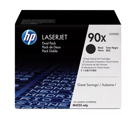 HP CE390XD/90X Toner cartridge black twin pack, 2x24K pages ISO/IEC 19752 Pack=2 for HP LaserJet M 4555/602