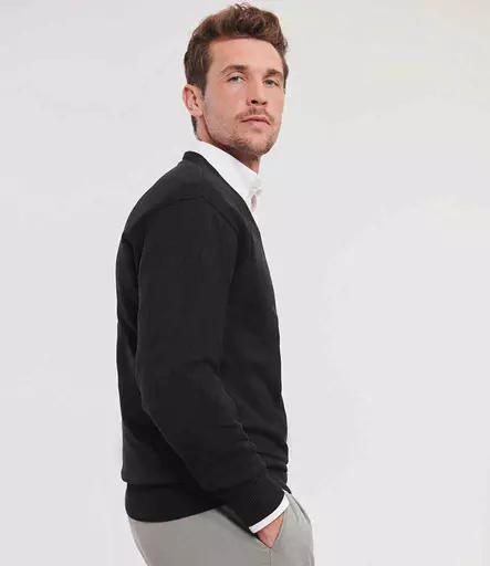 Russell Athletic Collection Cotton Acrylic V Neck Sweater