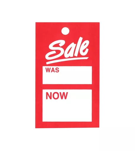 Italic 'Sale' Hanger Tickets - 75mm x 120mm (Pack of 500)