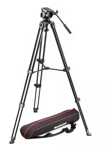 Tripod with fluid video head Lightweight with Side Lock