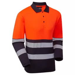 ess600-essentials-hi-vis-eco-coolair-long-sleeve-polo-orange-navy-front-left.png