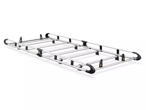 Volkswagen Transporter T6 2015-Onwards L2, H1 Twin Rear Doors - ULTI Rack+ (Aluminium) - 7 Bar Roof Rack