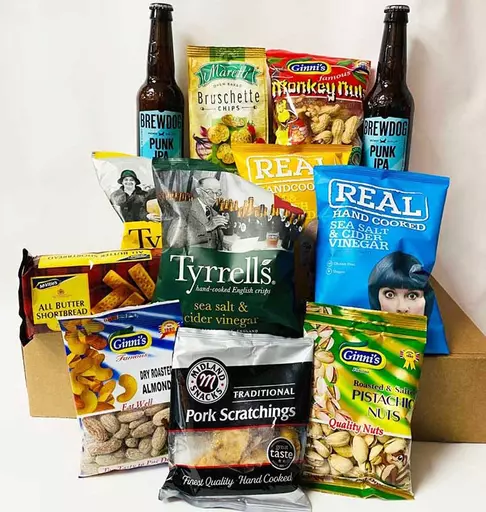 BrewDog Craft Beer and Snacks Hamper - Punk IPA - Personalised Christmas Card