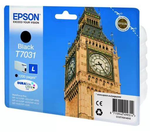 Epson C13T70314010/T7031 Ink cartridge black, 1.2K pages ISO/IEC 24711 24ml for Epson WP 4015/4025