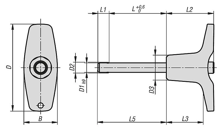 Ball Lock Pin With T Grip. 16mm Pin Diameter. 50mm Clamping Length. Stainless Steel.