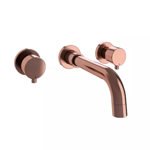 Meriden Three Hole Wall Mounted Bath Filler Tap - Brushed Bronze
