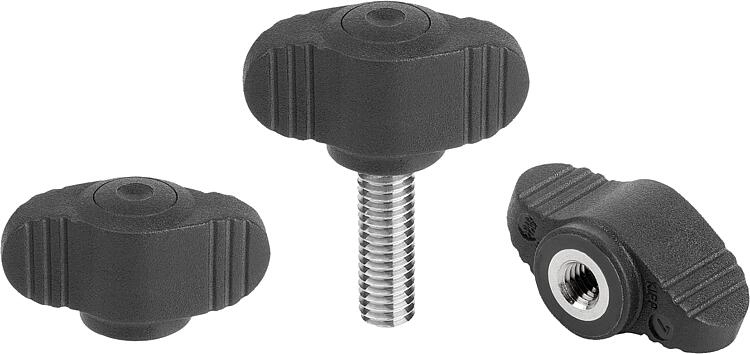 K0274 - Metal Detectable Mini Wing Grips Parts In Stainless Steel Size M5-M6