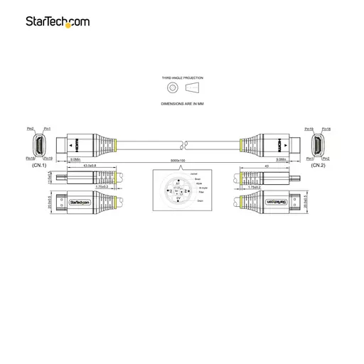 StarTech.com 16ft (5m) HDMI 2.1 Cable 8K - Certified Ultra High Speed HDMI Cable 48Gbps - 8K 60Hz/4K 120Hz HDR10+ eARC - Ultra HD 8K HDMI Cable - Monitor/TV/Display - Flexible TPE Jacket