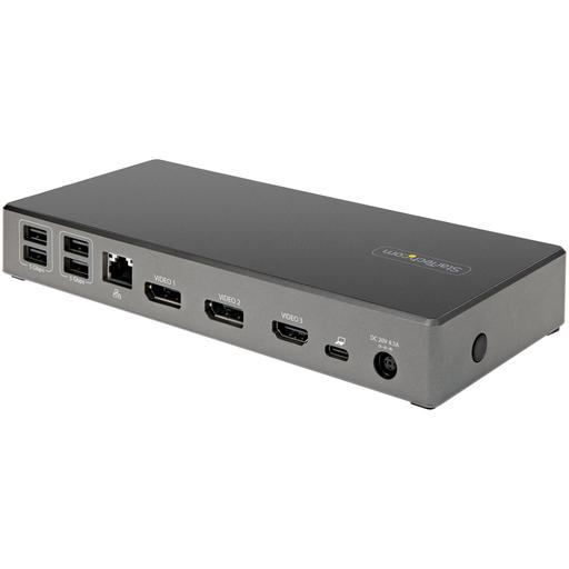 StarTech.com USB C Dock - Triple 4K Monitor USB Type-C Docking Station - 100W Power Delivery - DP 1.4 Alt Mode & DSC, 2x DisplayPort 1.4/HDMI 2.0 - 6xUSB (2x 10Gbps), SD - Windows/Chrome