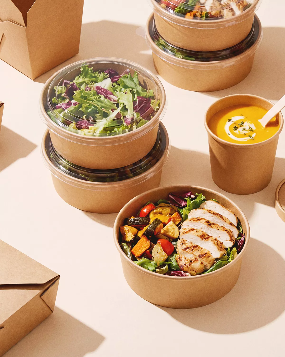 Food containers and takeaway boxes